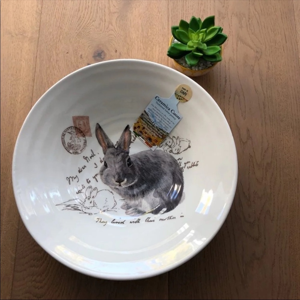 Cuore Easter Bunny Serving Bowl Plate